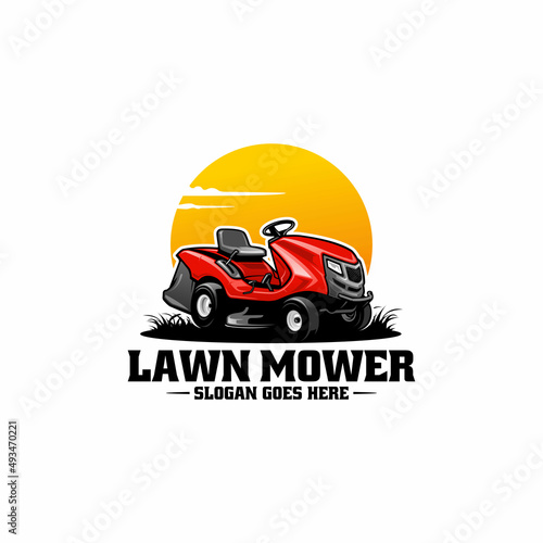 lawn care - lawn mower isolated logo vector