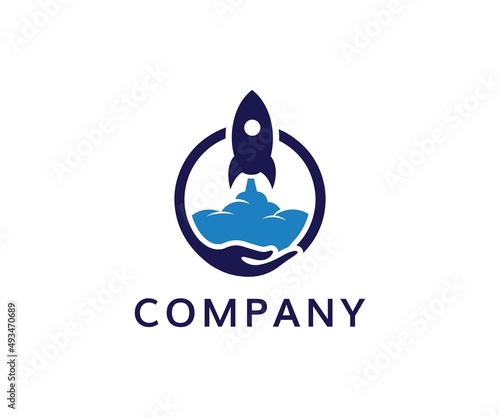 Rocket logo design vector. Modern rocket logo vector illustration