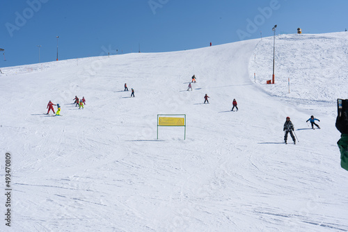 Obraz na płótnie Stoos is a car-free leisure, sports and vacation resort with a fully comprehensive infrastructure and extremely varied offers for winter sports enthusiasts of all kinds. Schwyz, Muotatal, Morschach. w salonie