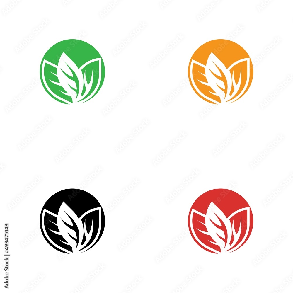 Leaf vector logo template icon set Leaf vector logo template icon set