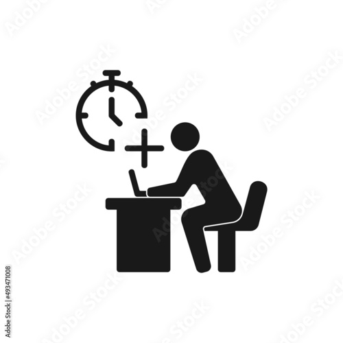 Overtime icon isolated on white background