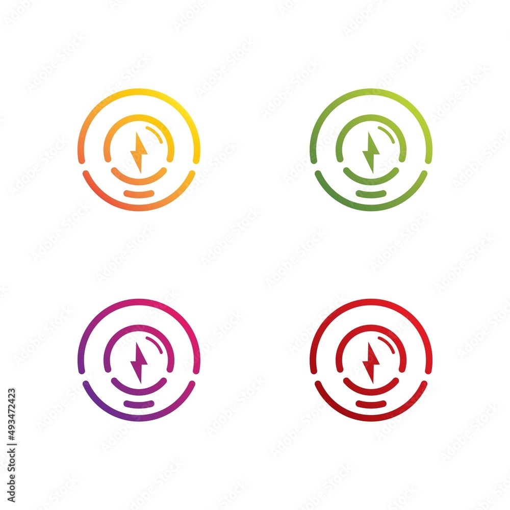 Lamp logo template icon set Lamp logo template icon set
