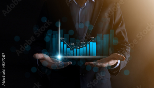 Business development, financial plan and strategy.Analysis finance graph and market chart investment. Digital economy exchange.Development and growing growth plan.Stock market investment.banking.