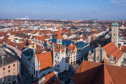 Vista aérea de la ciudad de Munich en Alemania