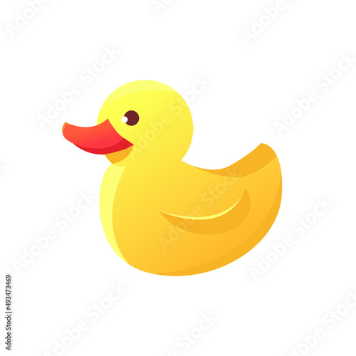 Bath duck. Vector flat illustration, cartoon style. Icon.