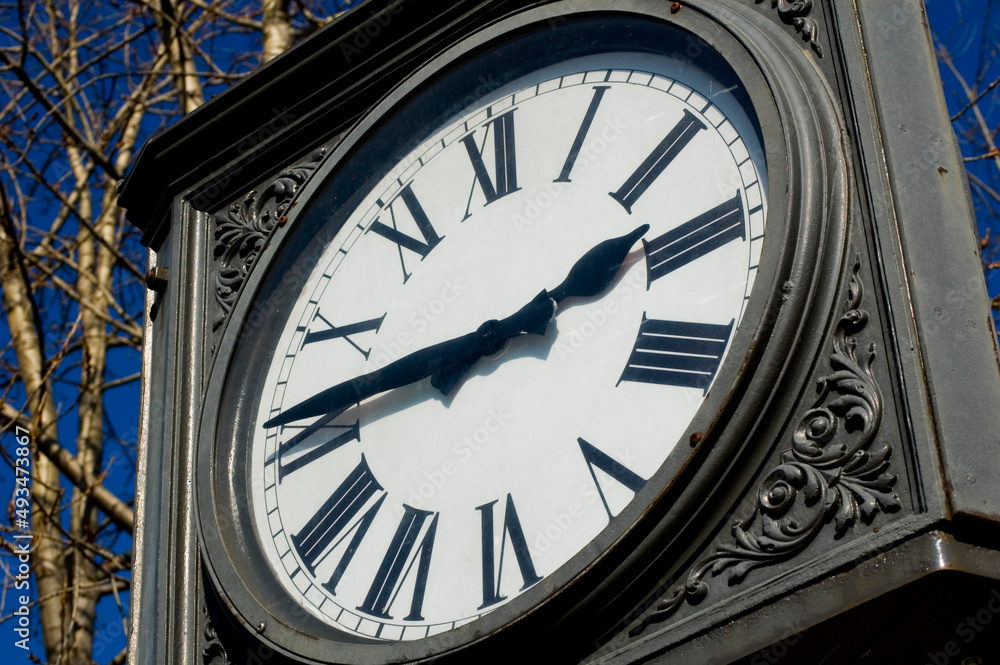 Old monumental clock at the railway station. Old monumental clock at the railway station.