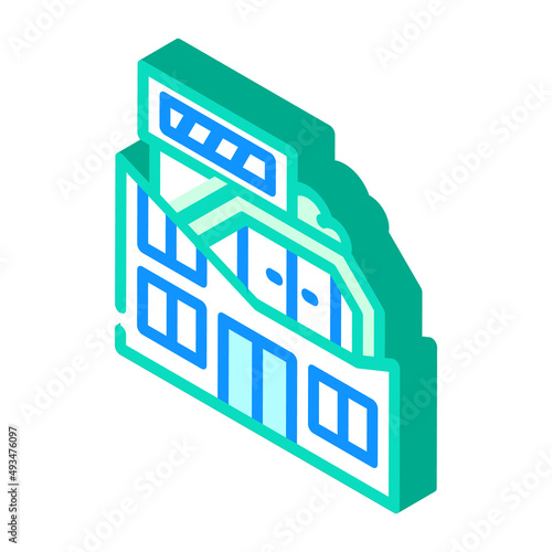 Fototapeta Naklejka Na Ścianę i Meble -  unusually shaped houses architecture isometric icon vector. unusually shaped houses architecture sign. isolated symbol illustration