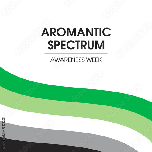 Aromantic Spectrum Awareness Week vector. Aromantic waving pride flag icon vector isolated on a white background. Important day