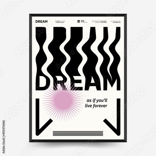 Abstract art posters for an art exhibition. Vector template with primitive shapes elements, modern hipster style. Illustrations of simple shapes, line, circle.