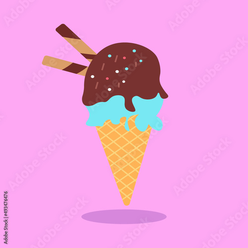  sweet food Ice cream cone cartoon icon illustration