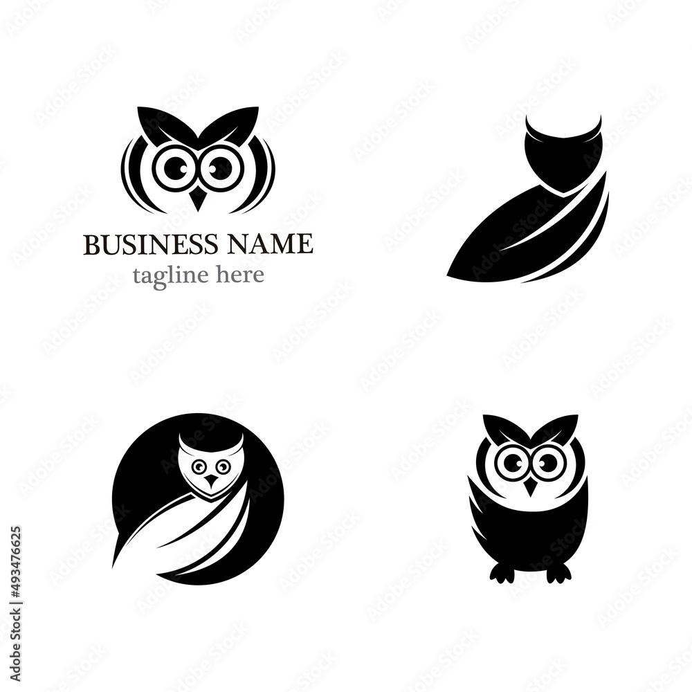 Fototapeta premium Owl logo template vector icon set