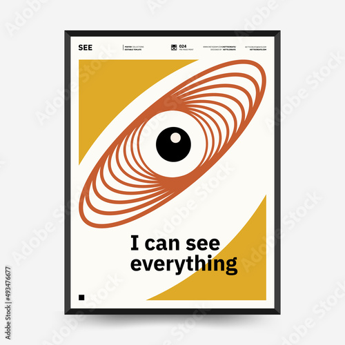 Abstract art posters for an art exhibition. Vector template with primitive shapes elements, modern hipster style. Illustrations of simple shapes, line, circle.