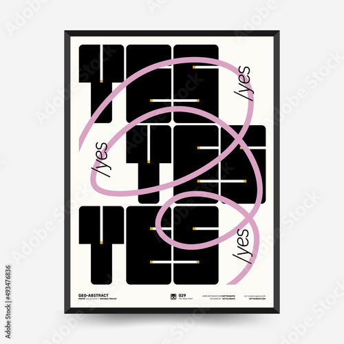 Abstract art posters for an art exhibition. Vector template with primitive shapes elements, modern hipster style. Illustrations of simple shapes, line, circle.
