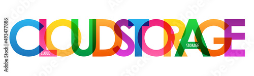 CLOUD STORAGE colorful vector typography banner