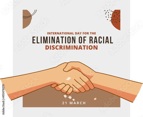 handshake between two people for peace say no to racism no discrimintaion