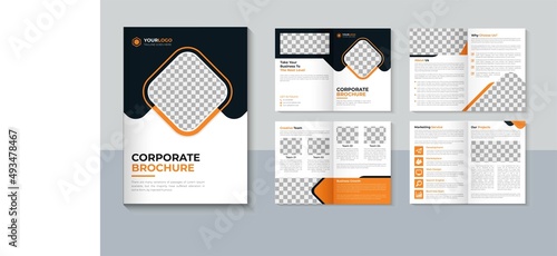 Corporate 8 page brochure design, Business brochure template, Creative 8 page brochure design, Company profile