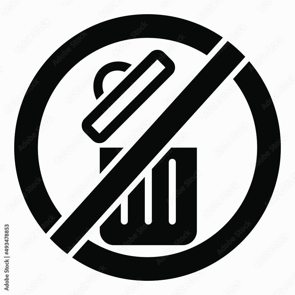 Shopping cart isolated minimal single flat linear icon for application and info-graphic. Do not litter. Garbage ban. Keep clean. No trash. Do not use an urn. Shopping cart isolated minimal single flat linear icon for application and info-graphic. Do not litter. Garbage ban. Keep clean. No trash. Do not use an urn.