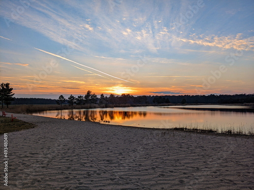 sunset over the river