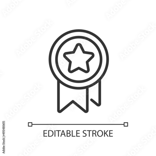 Noncash bonus pixel perfect linear icon. Non monetary incentives. Employee appreciation option. Thin line illustration. Contour symbol. Vector outline drawing. Editable stroke. Arial font used