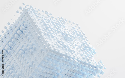 Fototapeta Naklejka Na Ścianę i Meble -  Abstract cube material, geometry background, 3d rendering.