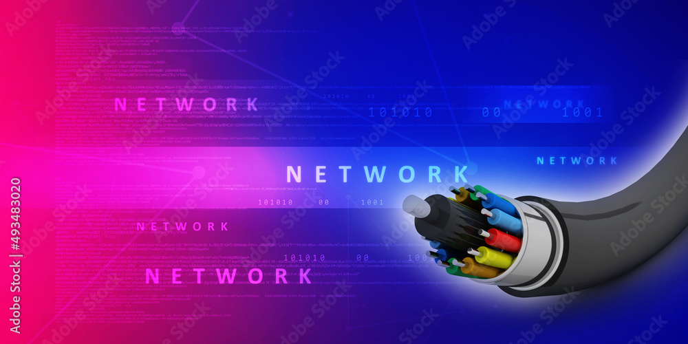 Obraz premium 3d rendering aux cable illustration