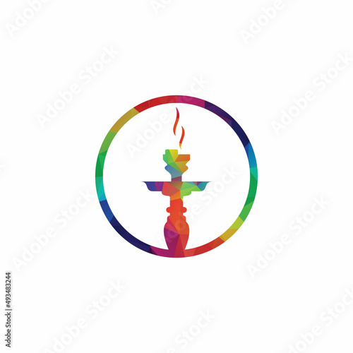 Hookah logo design. Hookah club. Bar. Hookah lounge cafe, Arabian bar or house, shop. vector illustration.
