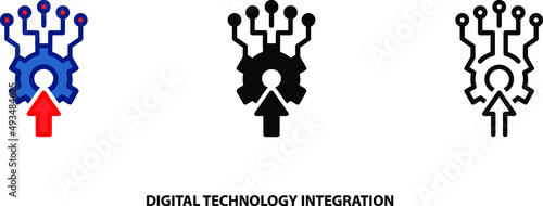 Digital technology integration icon photo