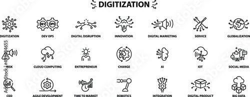 Digitilization vector icons