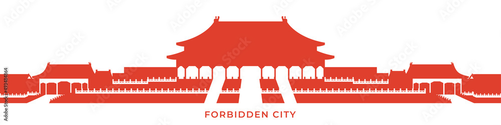 Ταπετσαρία Silhouette of forbidden city in Beijing. China's landmark