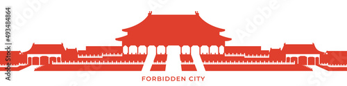 Silhouette of forbidden city in Beijing. China's landmark photo