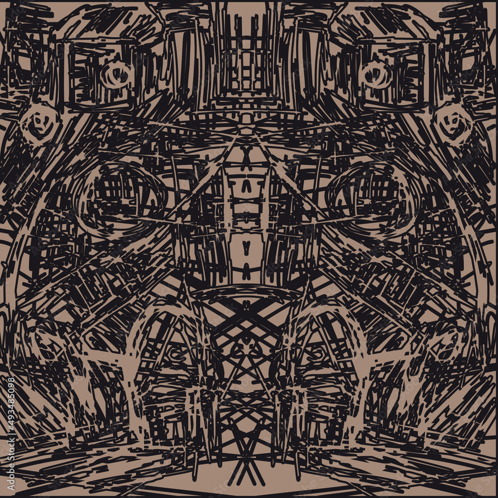 Obraz premium Avant-garde art. Early Pagan Kingdom. Contemporary trendy vector illustration