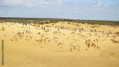 Yellow sand and sand stone rocks in the Pinnacles Desert near Perth, Western Australia.