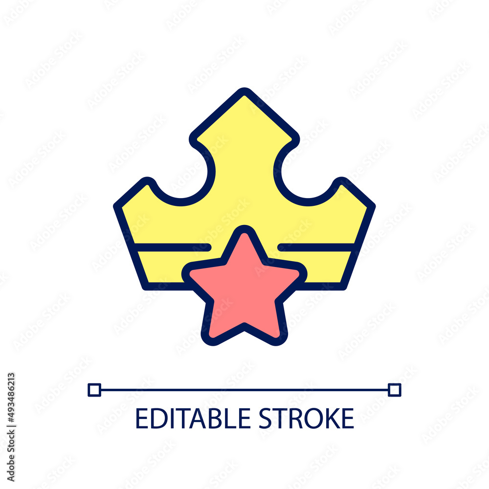 VIP bonus pixel perfect RGB color icon. Providing benefits for loyal customers. Marketing tactic. Isolated vector illustration. Simple filled line drawing. Editable stroke. Arial font used VIP bonus pixel perfect RGB color icon. Providing benefits for loyal customers. Marketing tactic. Isolated vector illustration. Simple filled line drawing. Editable stroke. Arial font used