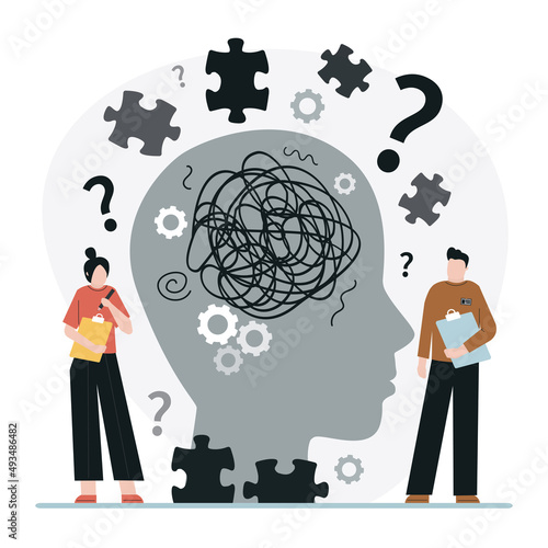 Psychotherapists helping patient with mental problems. Doctor help people with mental health. Concept of psychological help, healthcare
