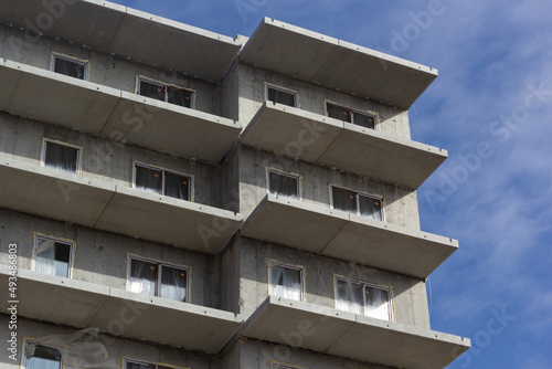 Obraz na płótnie Closeup of a new residential building under construction. w salonie