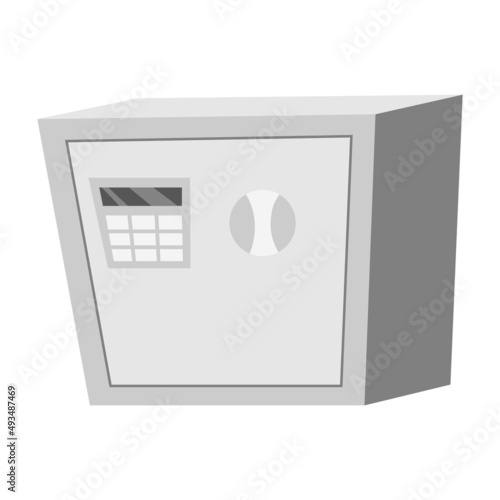 Safe for money and documents semi flat color vector object. Full sized item on white. Fireproof container. Secret hiding place simple cartoon style illustration for web graphic design and animation