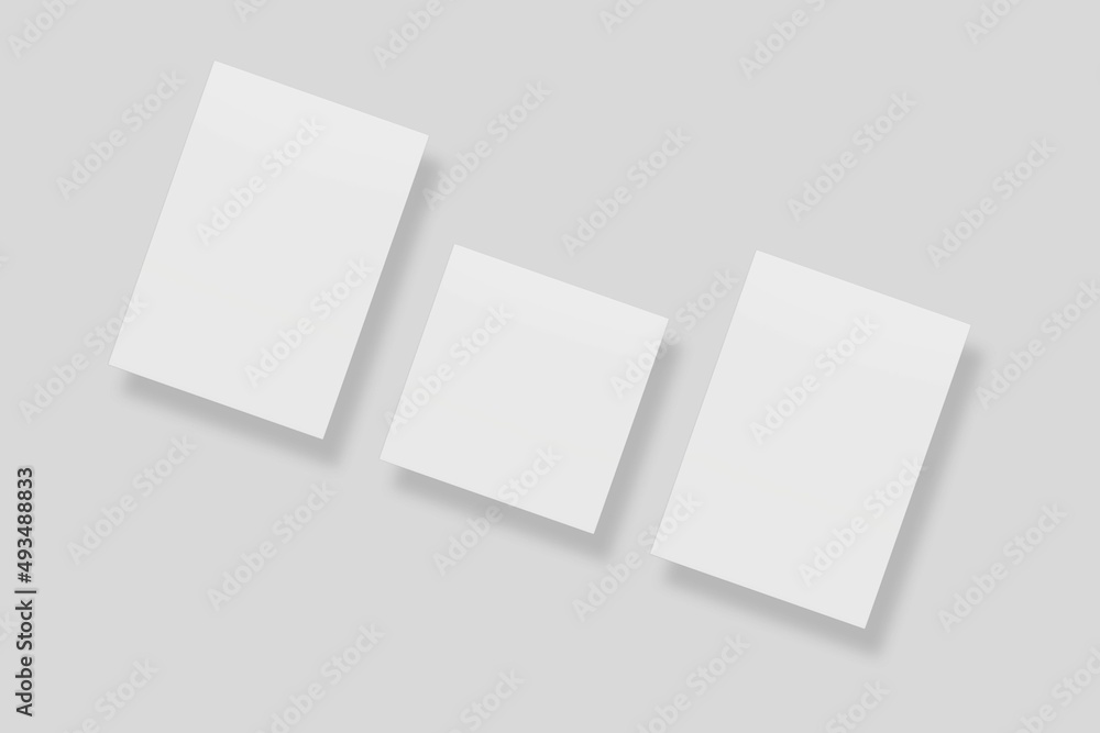 Blank paper for mockup. 3D Render Blank paper for mockup. 3D Render