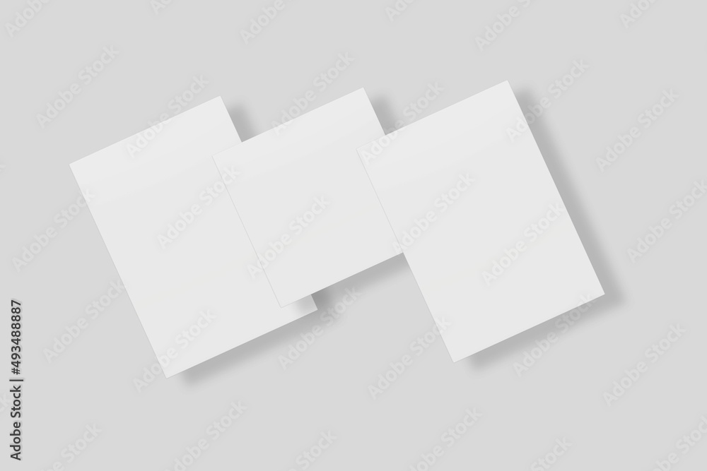 Blank paper for mockup. 3D Render Blank paper for mockup. 3D Render