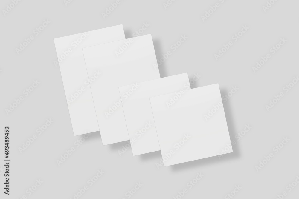 Blank paper for mockup. 3D Render Blank paper for mockup. 3D Render