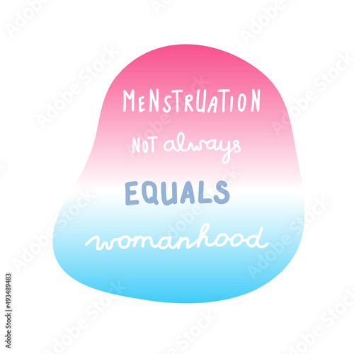 Transgender menstruation concept, non-binary period support