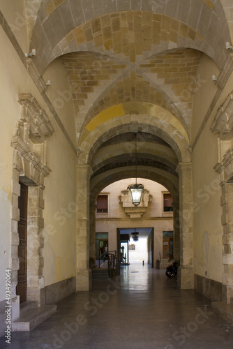  Palazzo Benevantano del Bosco at Duomo Piazza in Syracuse, Sicily, Italy 
