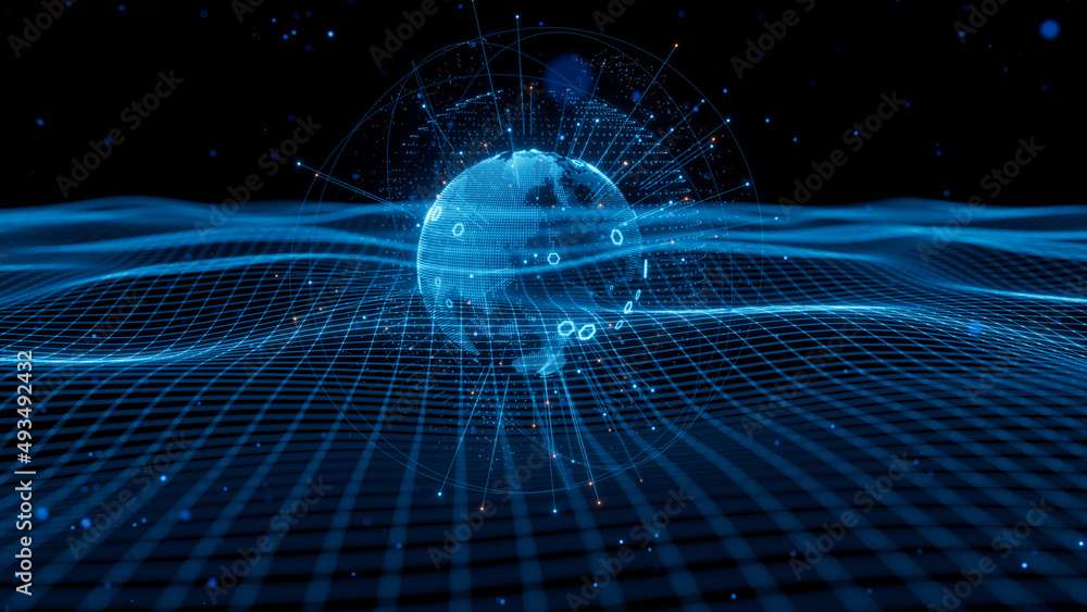 3D rendering big data technology background network creative map 3D rendering big data technology background network creative map