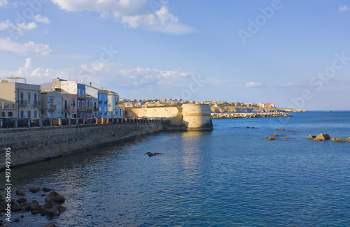 Coast of Ortigia island in Syracuse, Sicily, Italy