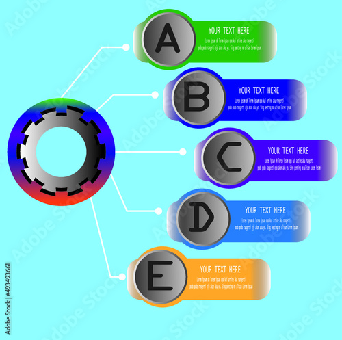 nfo graphic with round design pointer template. photo