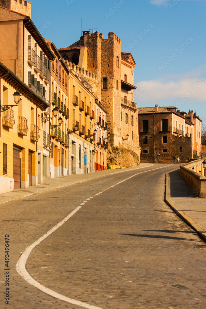 Calles de Segovia, en Castilla León, España.