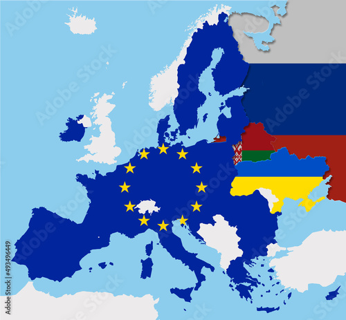 eu european union crisis ukraine russia zelenksy putin  illustration