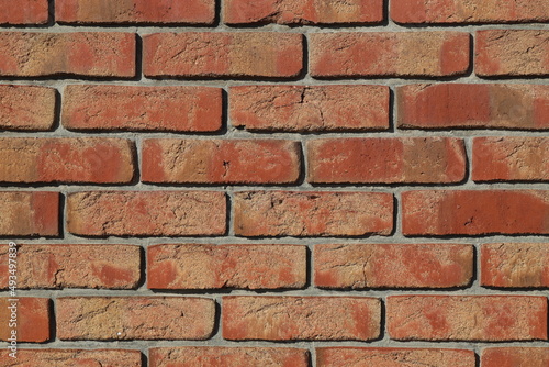 Red brick wall texture for background. This is a red brick texture.