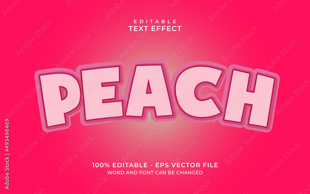 Editable text effect - peach pink text style