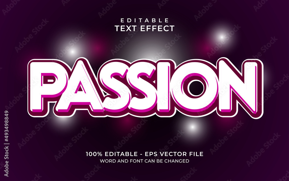 Obraz premium Editable text effect - paassion text style