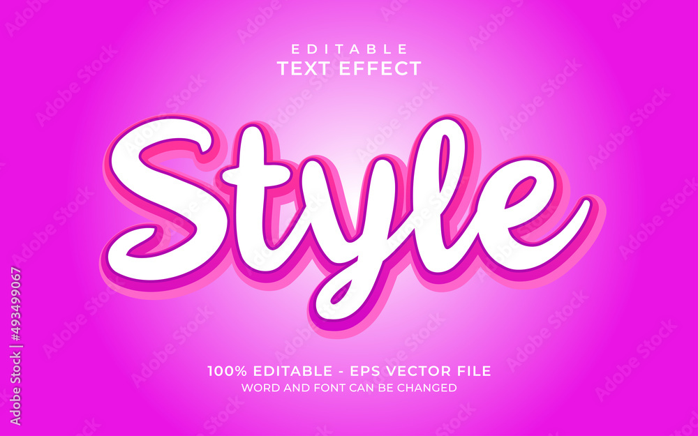 Editable text effect - style text style